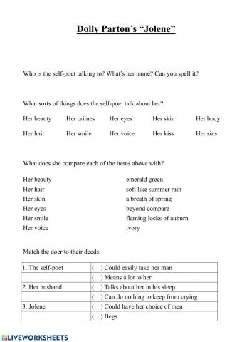 Dolly Parton's -Jolene-