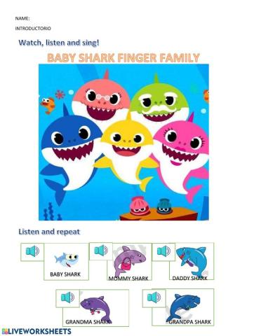 Shark finger family