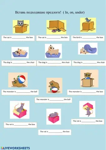 Preposition of rlace