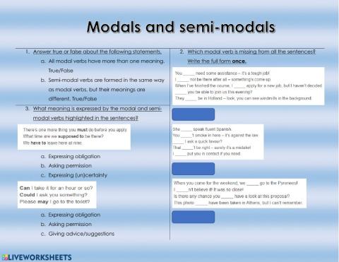 Modals and semi-modals