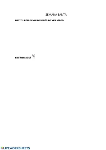 Hacer una Reflexión sobre Semana Santa