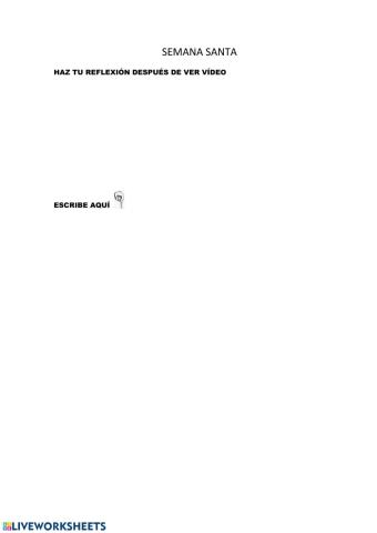 Hacer una Reflexión sobre Semana Santa