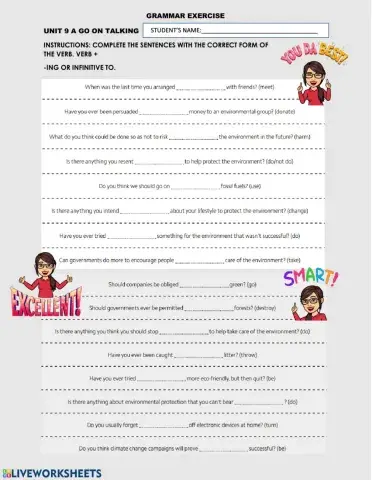 Verb ing or infinitive form