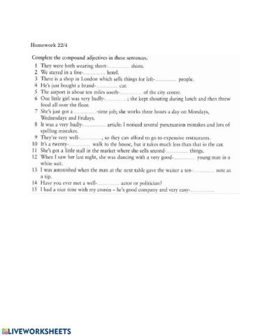 Compound adjectives 22-4