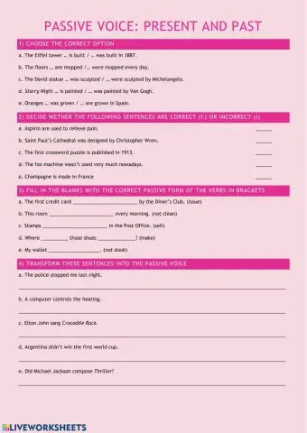 Pasive voice: Present and Past