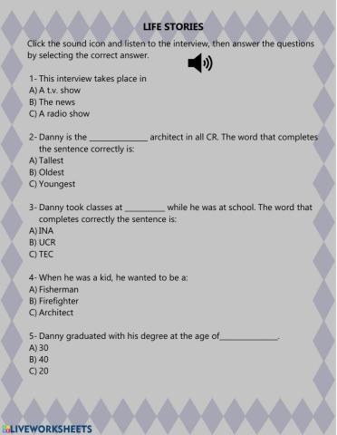 Life stories, interview