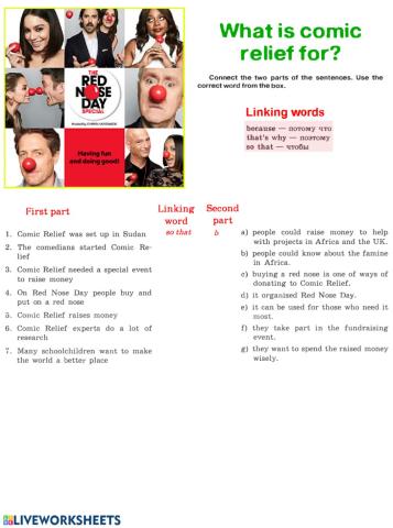 What is comic relief for?
