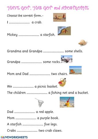 HAVE GOT and APOSTROPHES