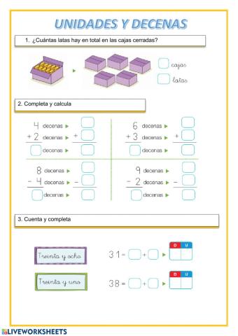 Unidades y decenas