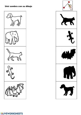 Unir dibujos con sombras