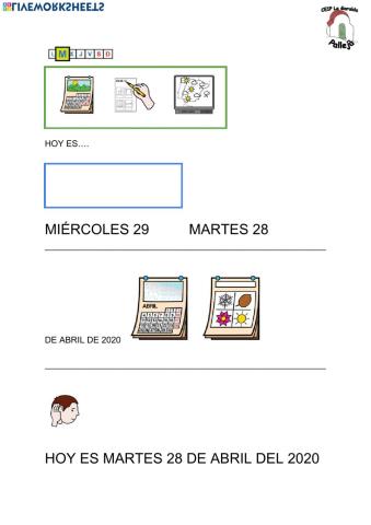 Rutina calendario martes 28-4