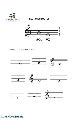 Nom de les notes sol i mi