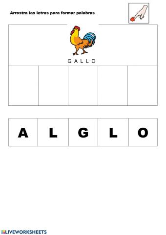 Formar palabras de animales