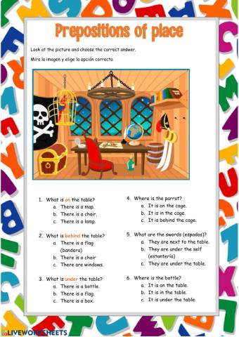 Prepositions of place