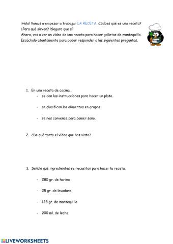 Escuchamos una receta