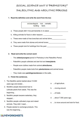 Paleolithic and Neolithic periods