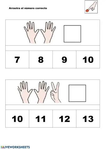 Arrastrar numero correcto