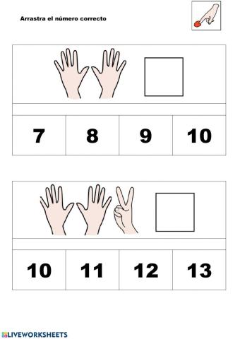 Arrastrar numero correcto