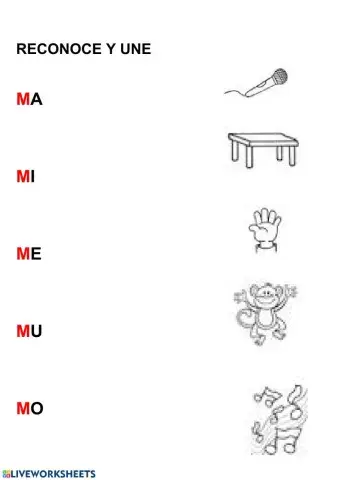 LETRA M RECONOCE Y UNE