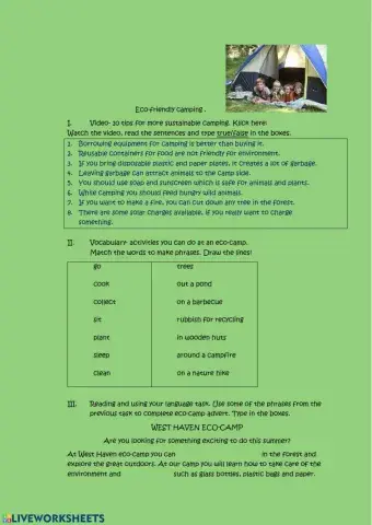 Eco-friendly camping