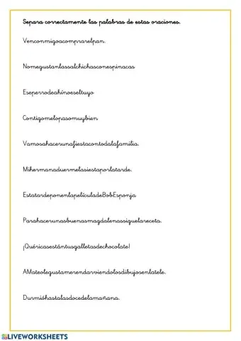 Separación de palabras