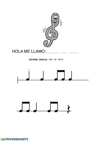 Ta ti ti - clave de sol