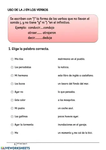 Uso de la j en los verbos