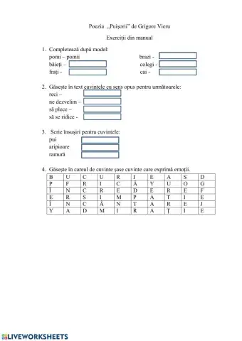 Poezia  ,,Puișorii” de Grigore Vieru