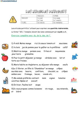 Les articles partitifs