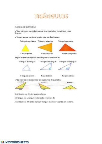 Tipo de triángulos