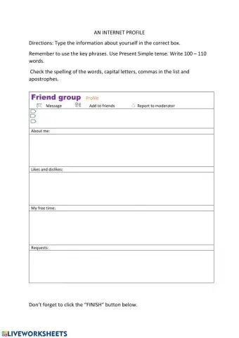 Writing an internet profile