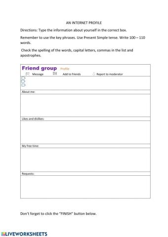 Writing an internet profile