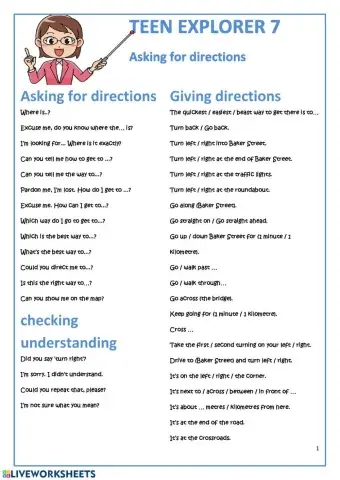 Giving directions