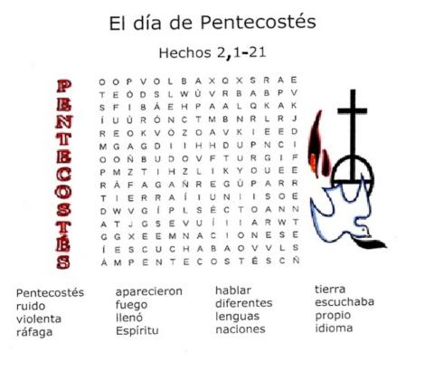 Sopa de letras de Pentecostés