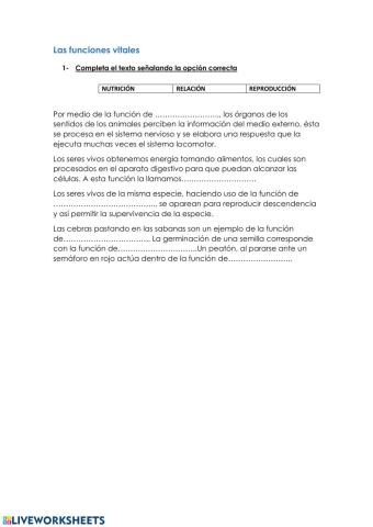 Funciones vitales de las células