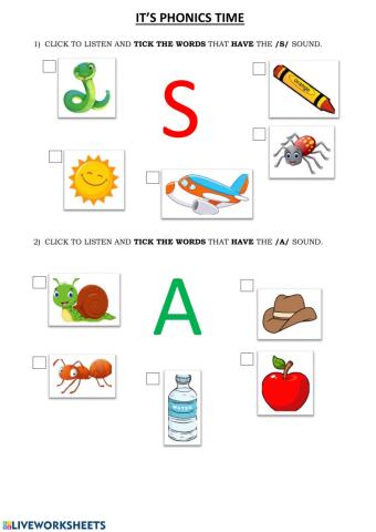 Phonics Group 1 (s-a)