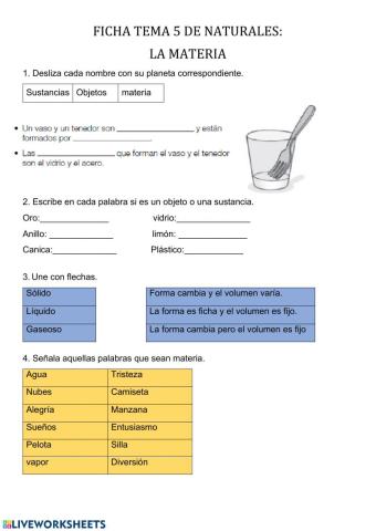 Tema 5 naturales: la materia