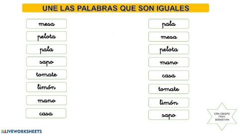 Unir palabras iguales