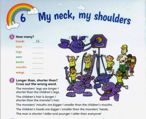 Practicing body parts and comparisons