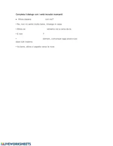 Esercizio di verbi incoativi