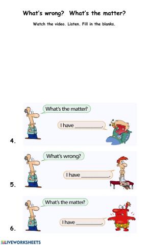 Health Problems - What's the Matter?  What's Wrong?  Part 2