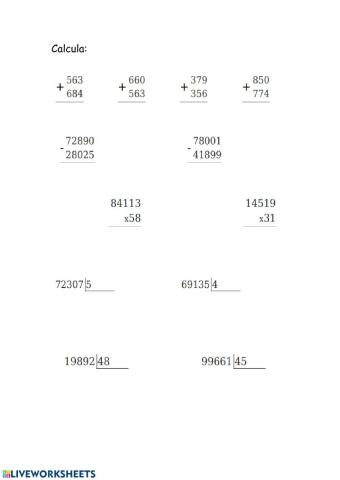 Operaciones básicas