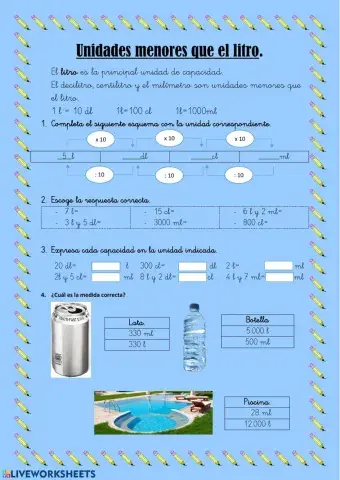 Unidades menor que el litro.