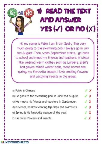 Seasons, months, present simple