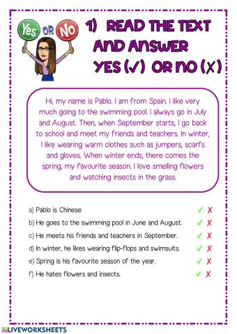 Seasons, months, present simple