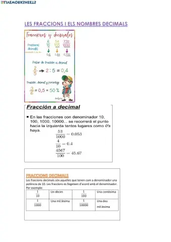 FRACCIONS I DECIMALS