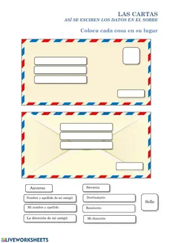 Así se escriben los datos en el sobre