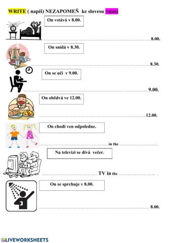 Daily routines the third person