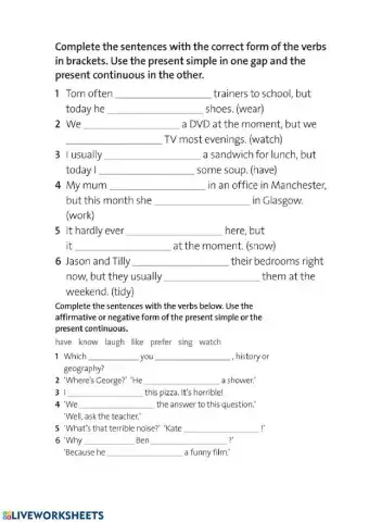 Present Simple vs Present Continuous