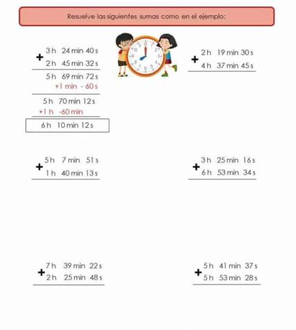 Sumar unidades de tiempo